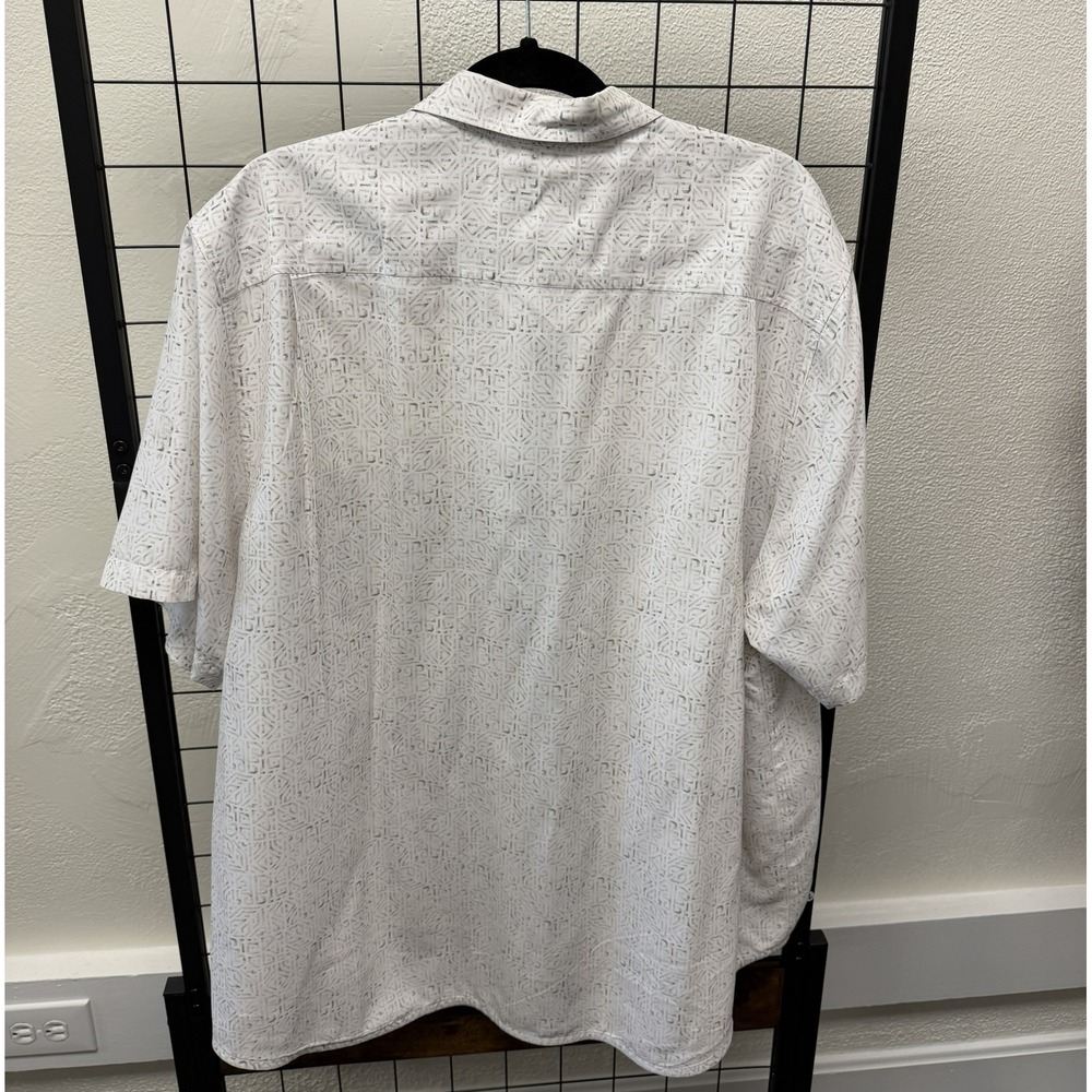 Tommy Bahama The Coconut Point IslandZone XXL Beige Geometric Resort Camp Shirt - Picture 7 of 8